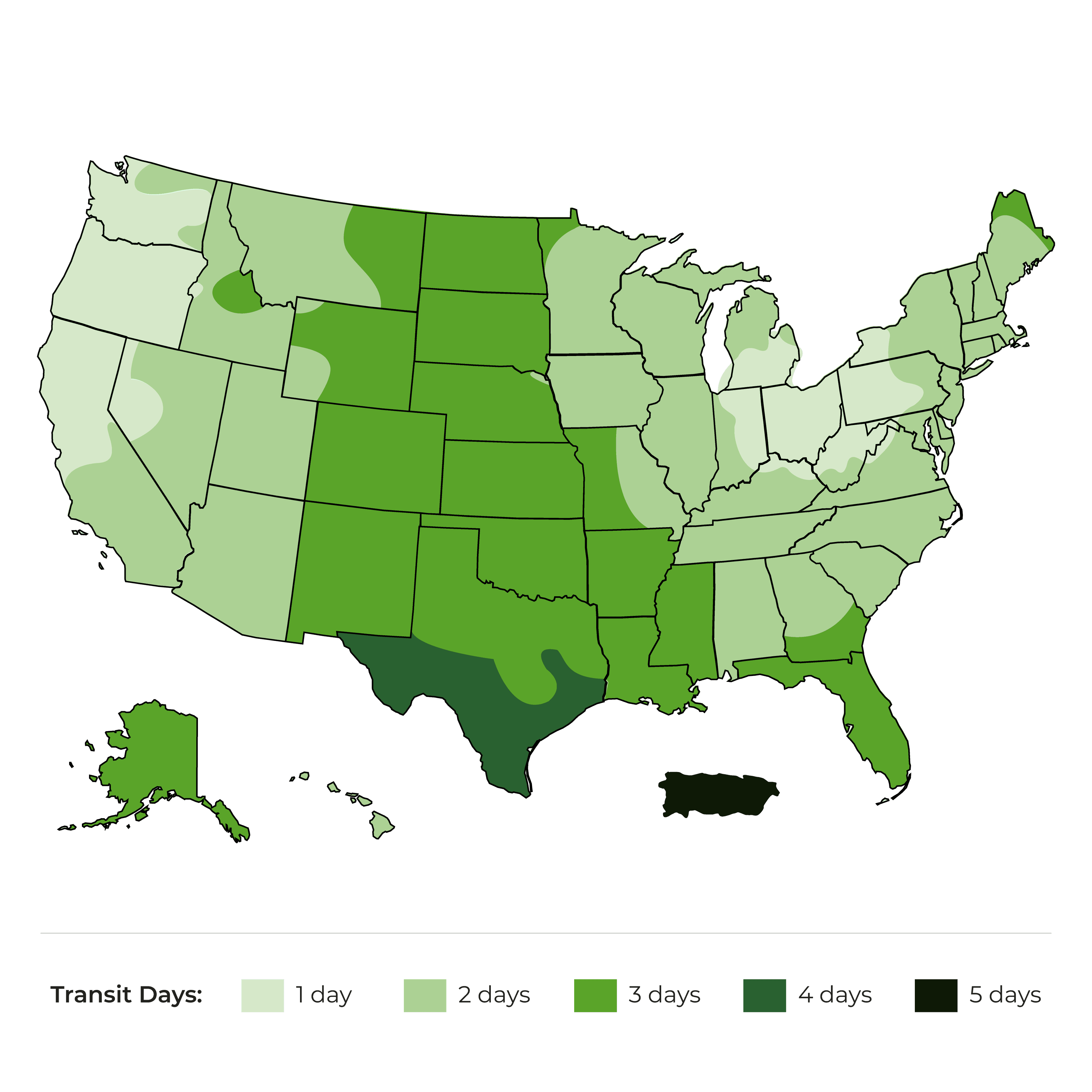 Shipping map for large orders