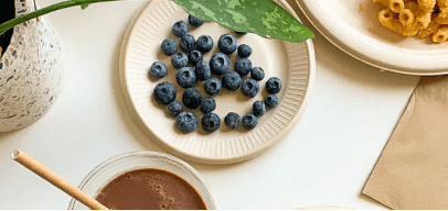 Plate of blueberries